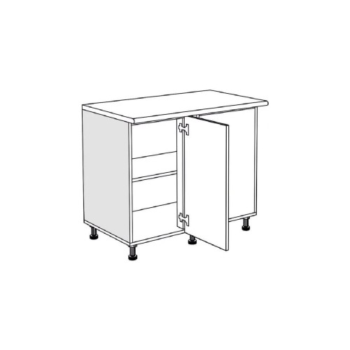 Επιδαπέδιο γωνιακό ντουλάπι κουζίνας RUSTIC DU100 rustic λευκό 100x60x85