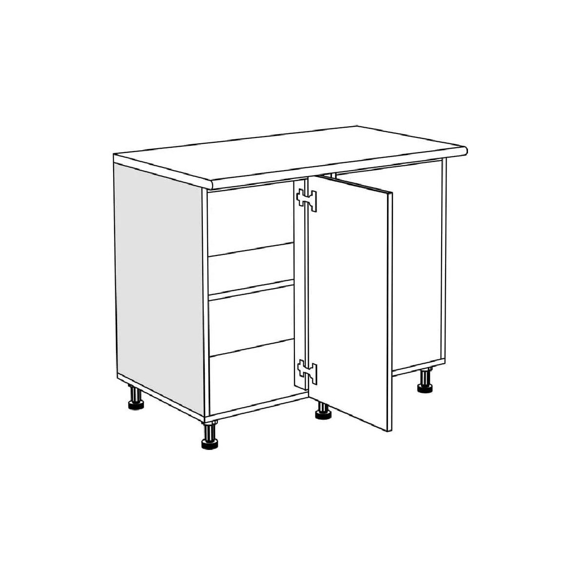 Επιδαπέδιο γωνιακό ντουλάπι κουζίνας In DU100 Γκρι δρυς 100x60x85εκ.