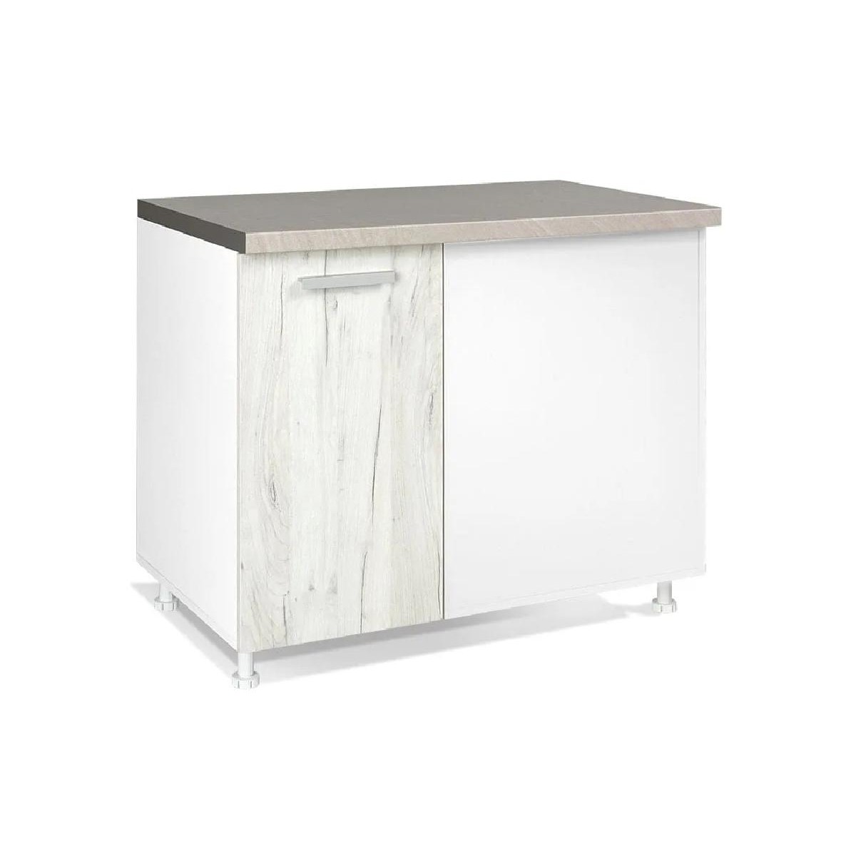 Επιδαπέδιο γωνιακό ντουλάπι κουζίνας In DU100 Γκρι δρυς 100x60x85εκ.