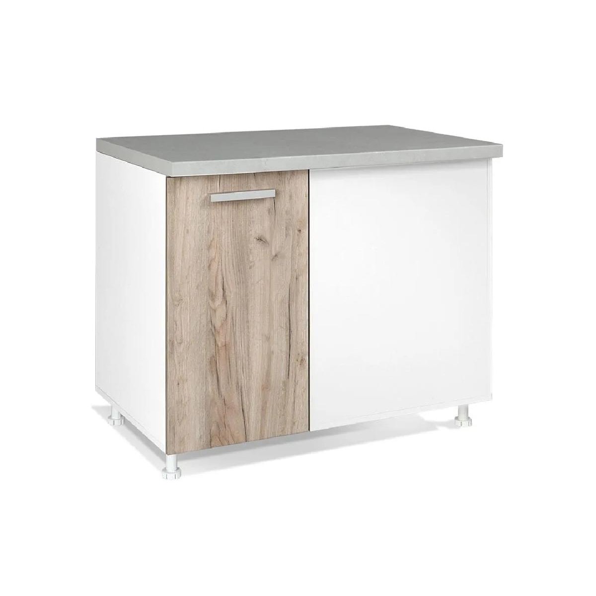 Επιδαπέδιο γωνιακό ντουλάπι κουζίνας In DU100 Δρυς πάγου 100x60x85εκ.