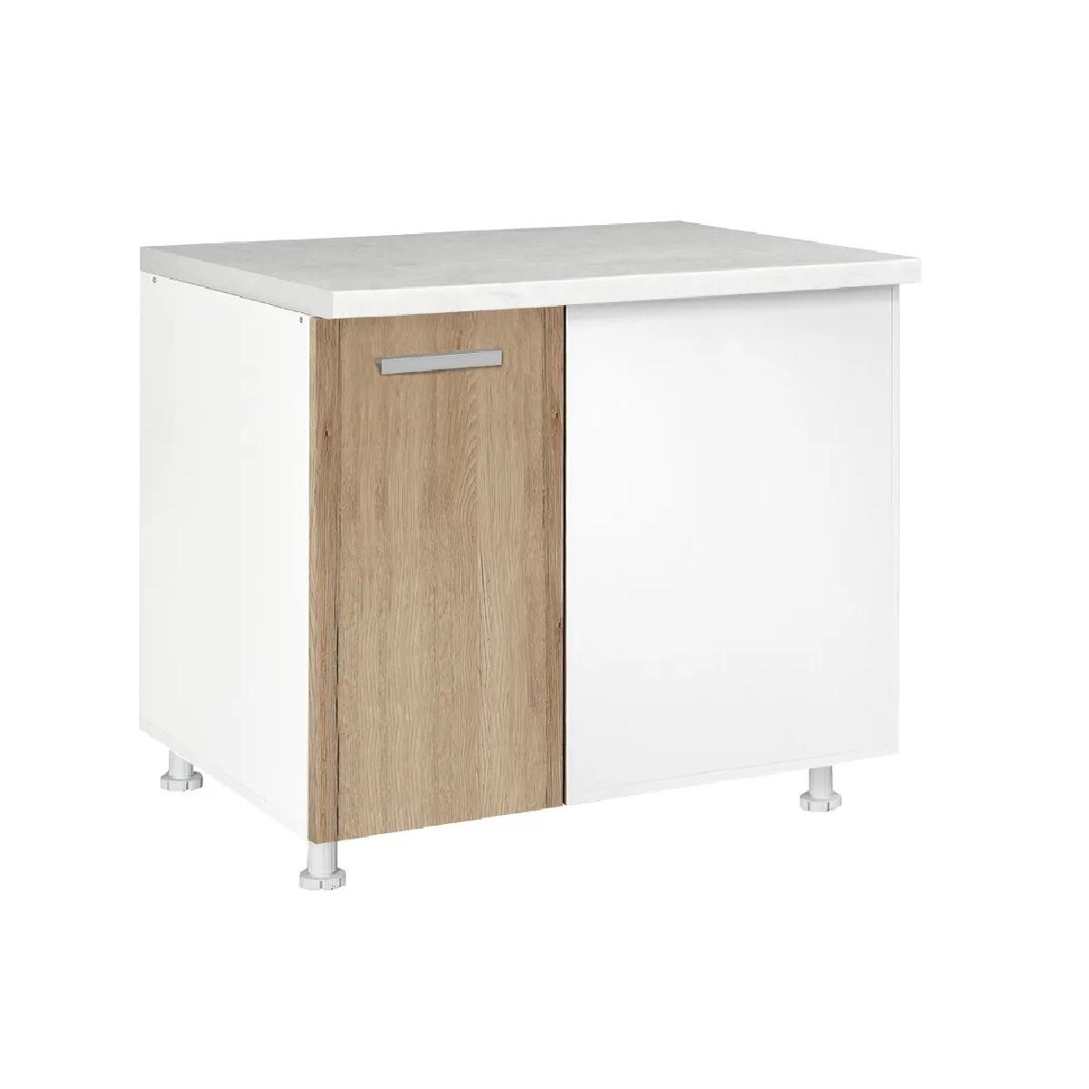 Επιδαπέδιο γωνιακό ντουλάπι κουζίνας In DU100 Δρυς πάγου 100x60x85εκ.