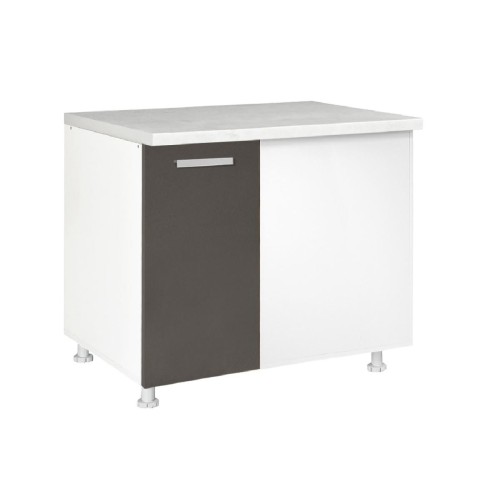 Επιδαπέδιο γωνιακό ντουλάπι κουζίνας In DU100 Γκρι ανθρακί 100x60x85εκ.