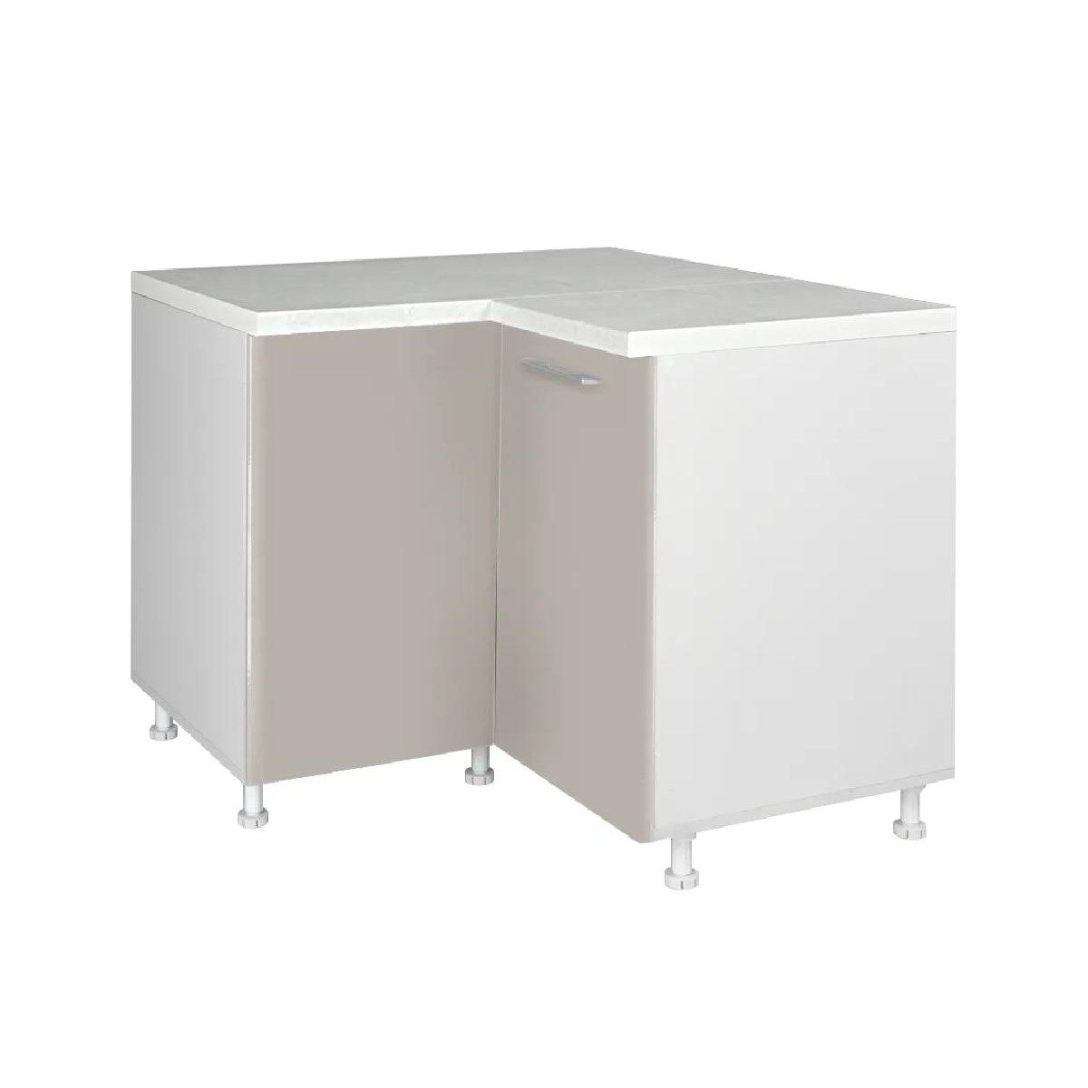 Επιδαπέδιο γωνιακό ντουλάπι σπαστό κουζίνας IN MDF DU 2K Λευκό γυαλιστερό 100/60×100/60×85εκ.