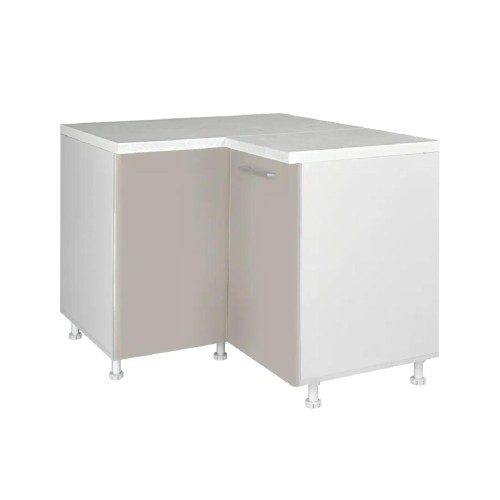 Επιδαπέδιο γωνιακό ντουλάπι σπαστό κουζίνας IN MDF DU 2K Μπεζ γυαλιστερό 100/60×100/60×85εκ.