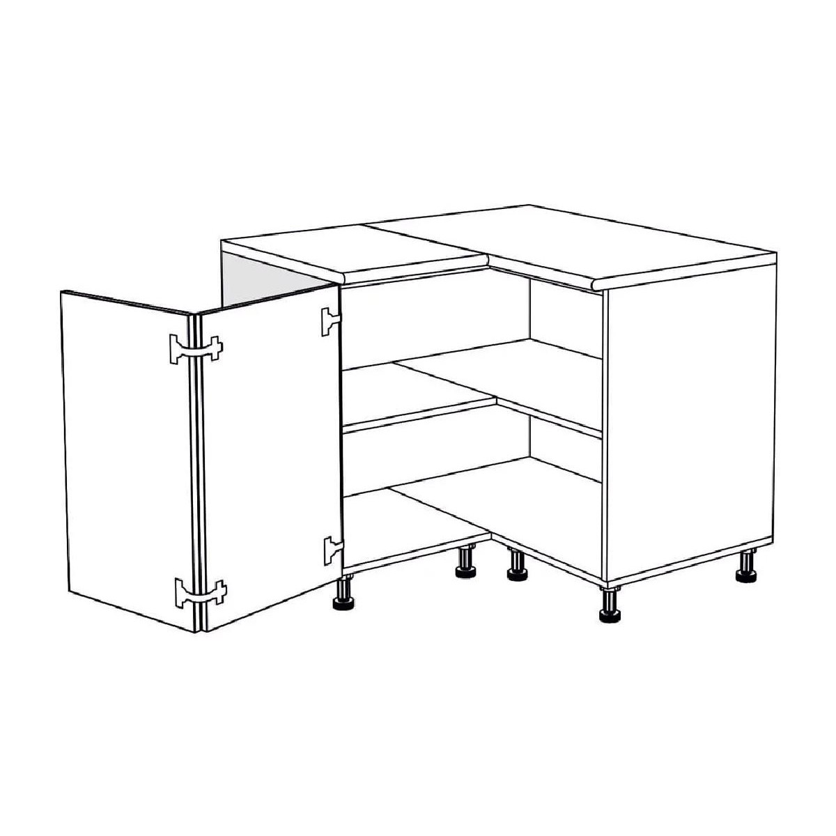 Επιδαπέδιο γωνιακό ντουλάπι κουζίνας RUSTIC DU 2K rustic λευκό 100/60×100/60×85