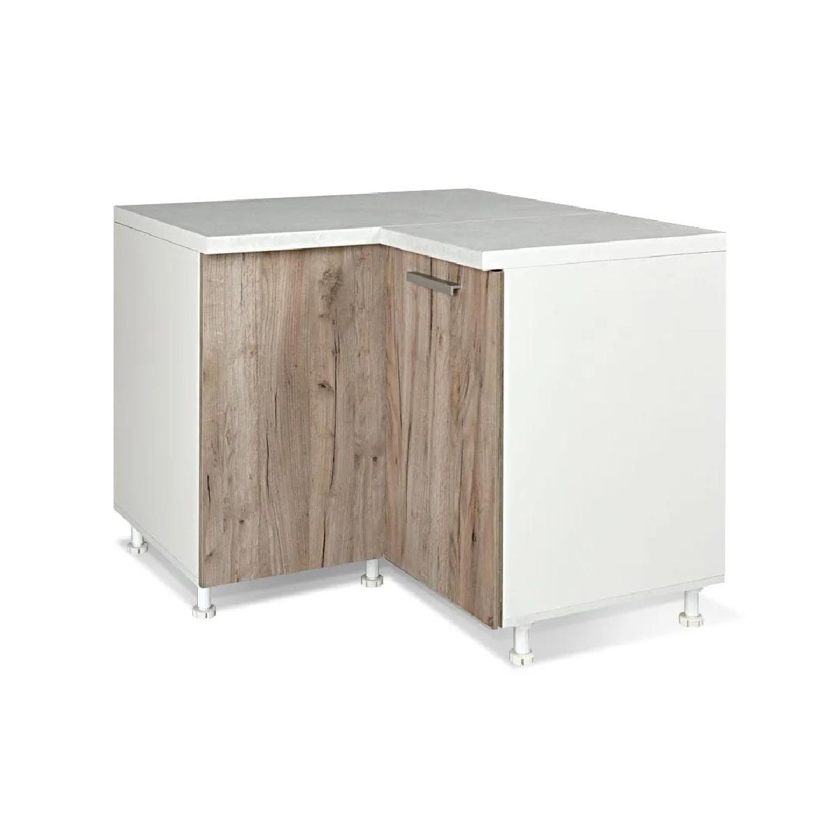 Επιδαπέδιο γωνιακό ντουλάπι σπαστό κουζίνας In DU 2K Δρυς πάγου 100/60x100/60x85εκ.