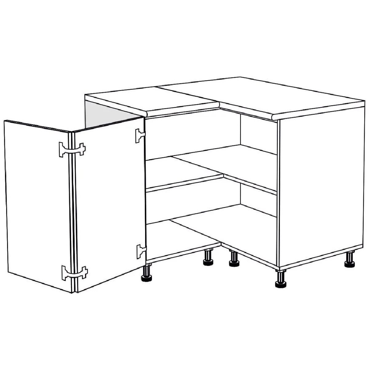 Επιδαπέδιο γωνιακό ντουλάπι σπαστό κουζίνας IN MDF DU 2K Cashmere γυαλιστερό 100/60×100/60×85εκ.