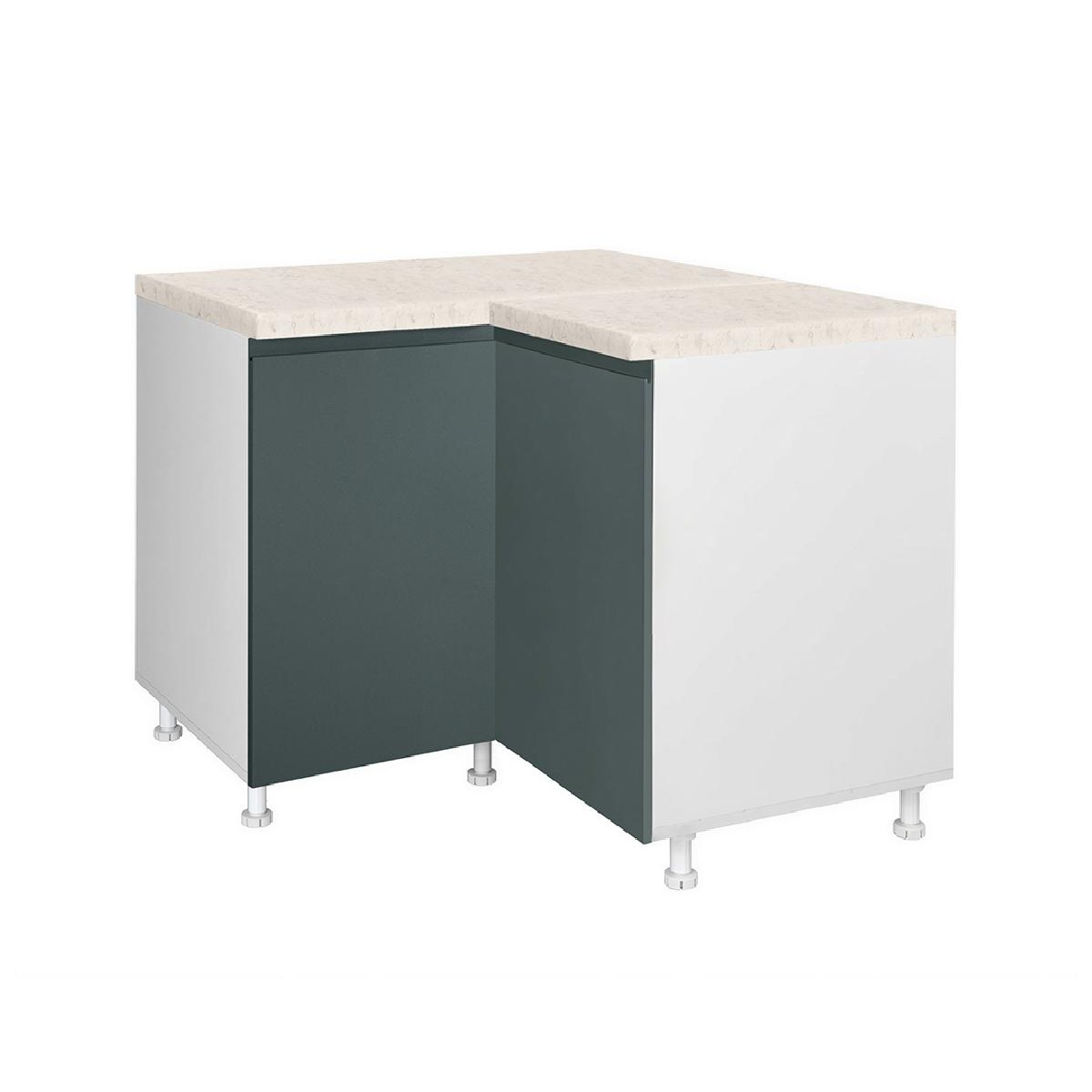 Επιδαπέδιο γωνιακό ντουλάπι σπαστό κουζίνας AURA DU 2K Λευκό 100/60x100/60x85εκ.