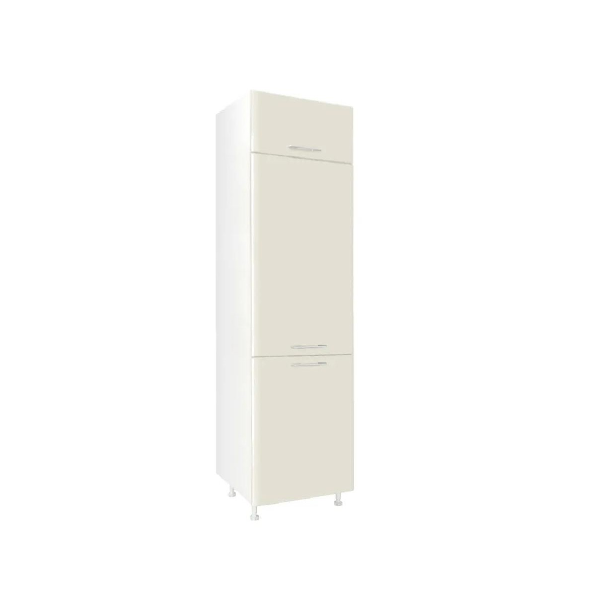 Επιδαπέδια στήλη εντοιχιζόμενου ψυγείου κουζίνας IN MDF FRIZ 2V Cashmere γυαλιστερό 60x57x222εκ.