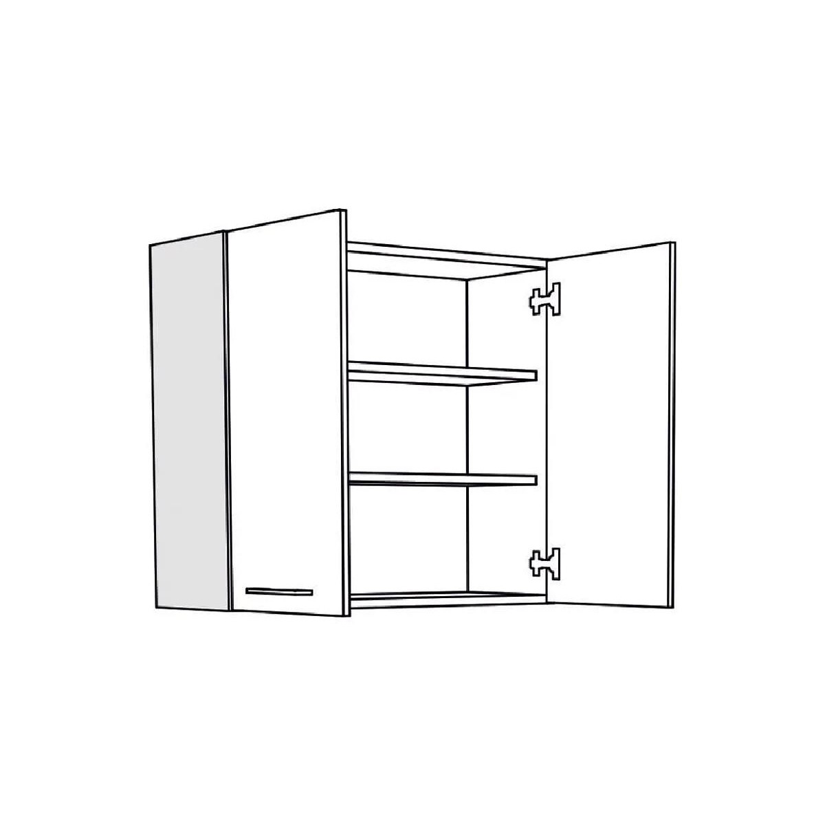 Επιτοίχιο ντουλάπι κουζίνας IN MDF V80 Μπεζ γυαλιστερό 80x31x72εκ.