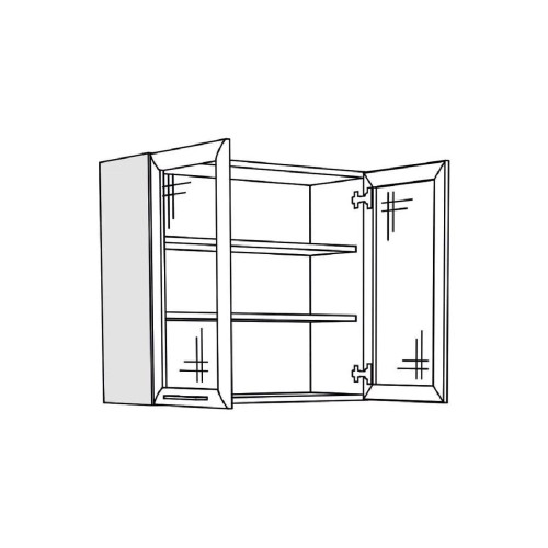 Επιτοίχια βιτρίνα κουζίνας IN MDF V80 S Μπεζ γυαλιστερό 80x31x72εκ.