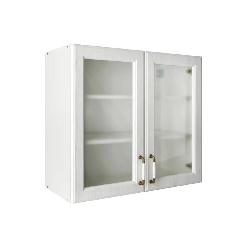 Επιτοίχια βιτρίνα κουζίνας RUSTIC V80 S rustic λευκό 80x31x72