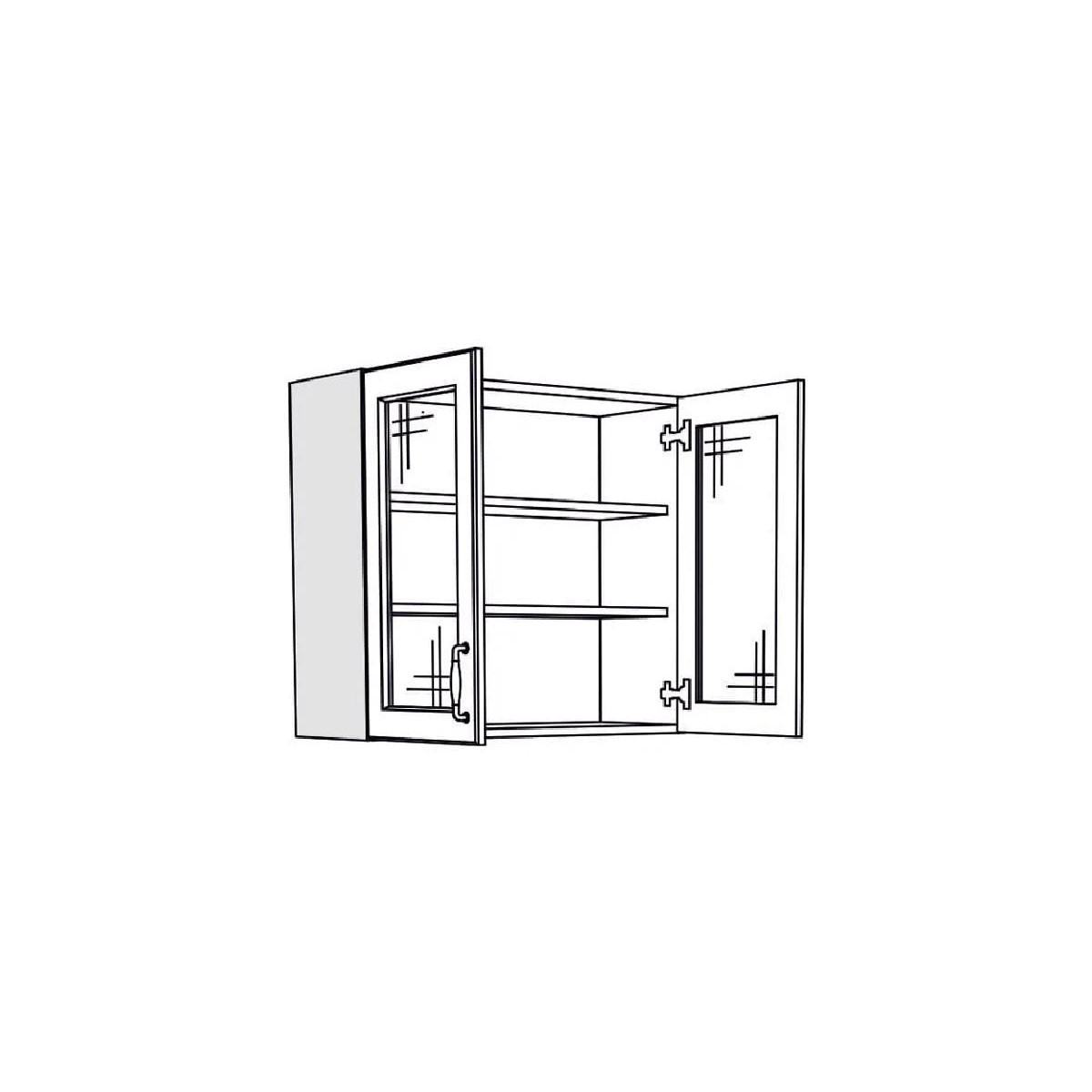 Επιτοίχια βιτρίνα κουζίνας RUSTIC V80 S rustic λευκό 80x31x72