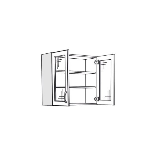 Επιτοίχια βιτρίνα κουζίνας RUSTIC V80 S rustic λευκό 80x31x72