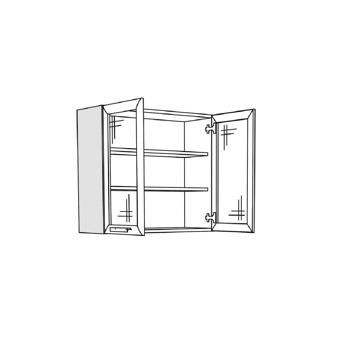 Επιτοίχια βιτρίνα κουζίνας In V80 S Γκρι δρυς 80x31x72εκ.
