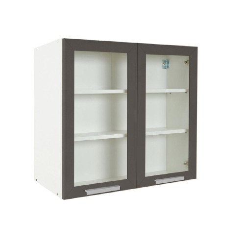 Επιτοίχια βιτρίνα κουζίνας In V80 S Γκρι ανθρακί 80x31x72εκ.