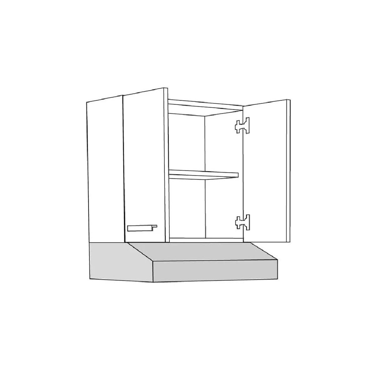 Επιτοίχιο ντουλάπι απορροφητήρα κουζίνας In VA60 Γκρι δρυς 60x31x57εκ.