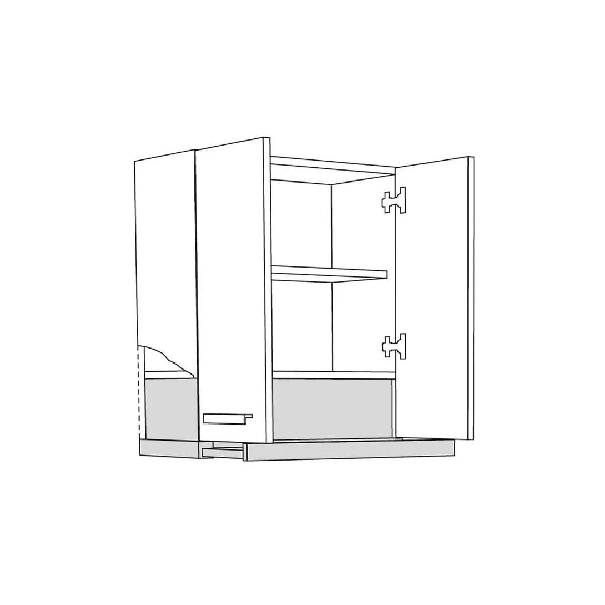 Επιτοίχιο ντουλάπι απορροφητήρα κουζίνας In VA60/68 Γκρι δρυς 60x31x68εκ.