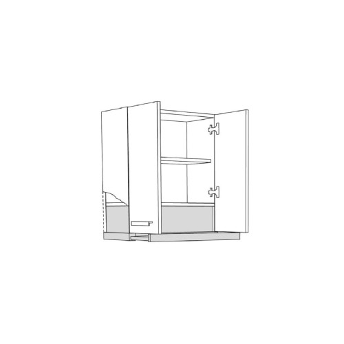 Επιτοίχιο ντουλάπι απορροφητήρα κουζίνας In VA60/68 Γκρι ανθρακί 60x31x68εκ.