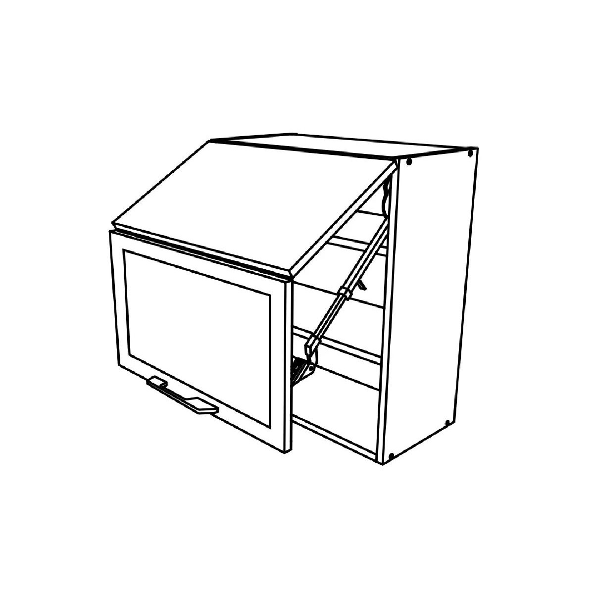 Επιτοίχιο ντουλάπι κουζίνας σπαστό IN MDF VH60 B Λευκό γυαλιστερό 60x31x72εκ.