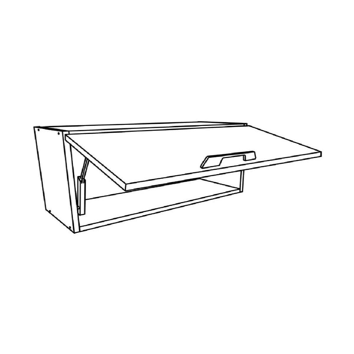 Επιτοίχιο ντουλάπι κουζίνας IN MDF VH80/36 B Λευκό γυαλιστερό 80x31x36εκ.