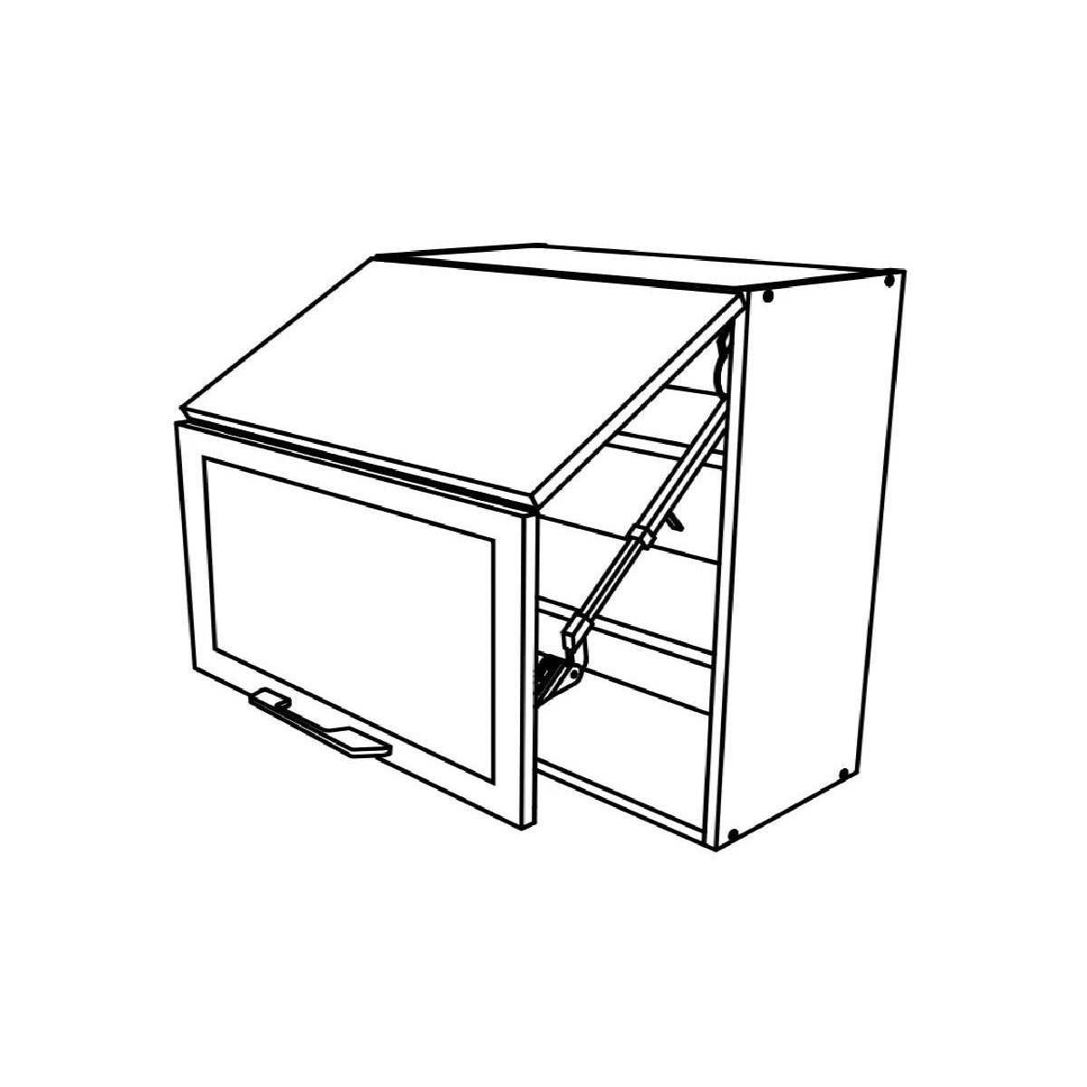 Επιτοίχιο ντουλάπι κουζίνας σπαστό IN MDF VH80 B Μπεζ γυαλιστερό 80x31x72εκ.