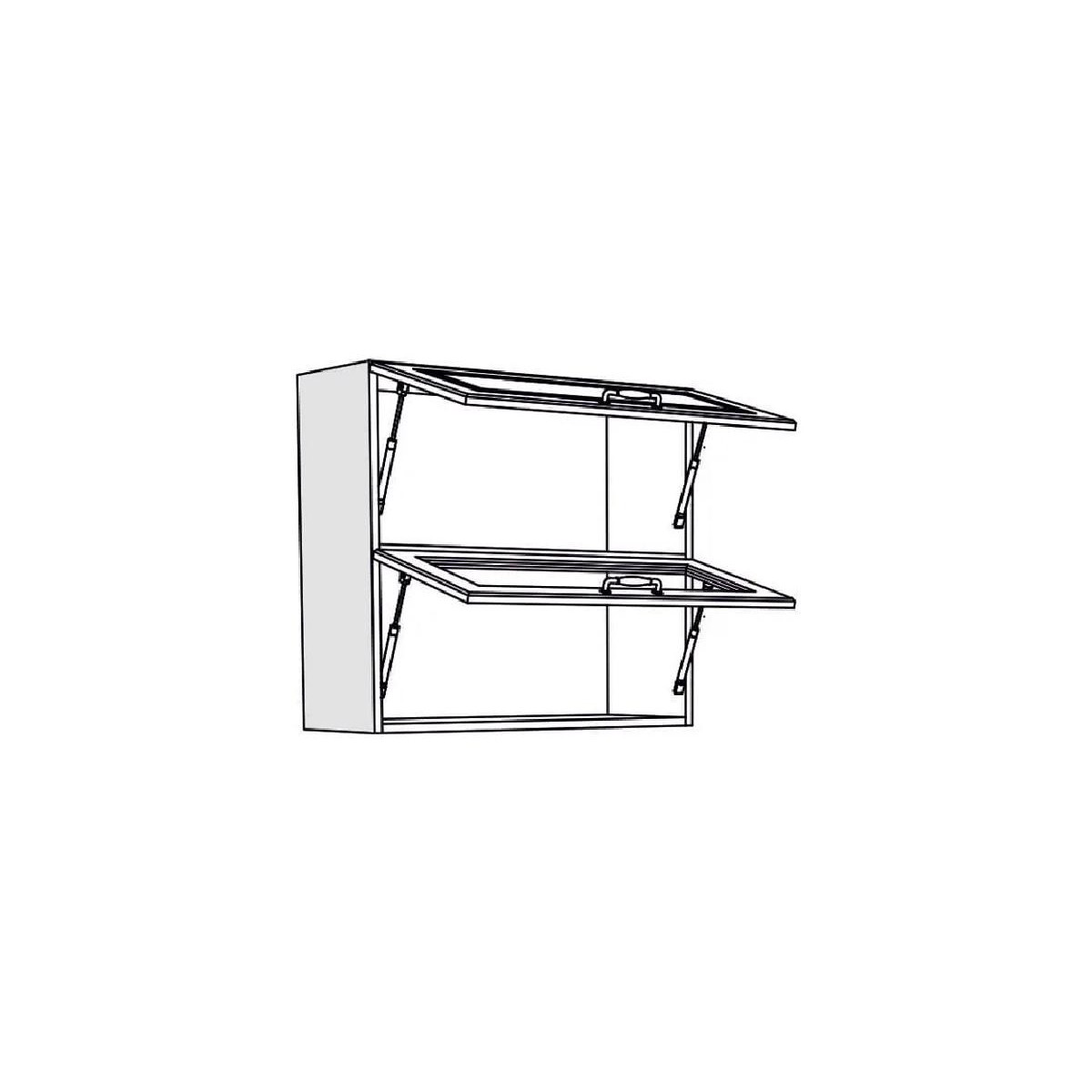 Επιτοίχιο ντουλάπι κουζίνας σπαστό RUSTIC VH80 B rustic λευκό 80x31x72