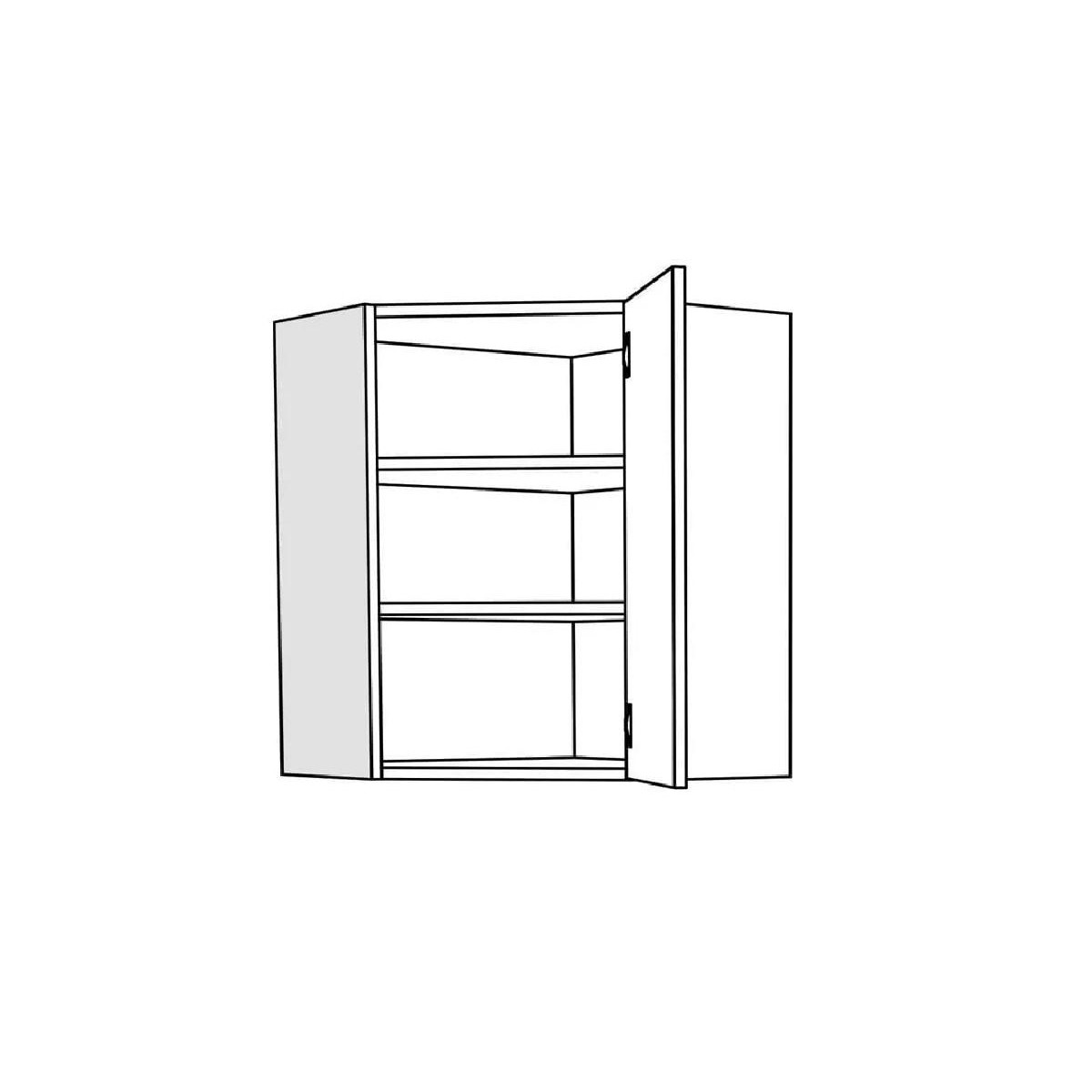 Επιτοίχιο γωνιακό ντουλάπι κουζίνας In VU60 Γκρι δρυς 60/31x60/31x72εκ.