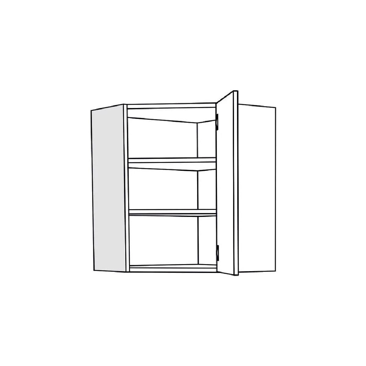 Επιτοίχιο γωνιακό ντουλάπι κουζίνας IN MDF VU60 Cashmere γυαλιστερό 60/31×60/31×72εκ.