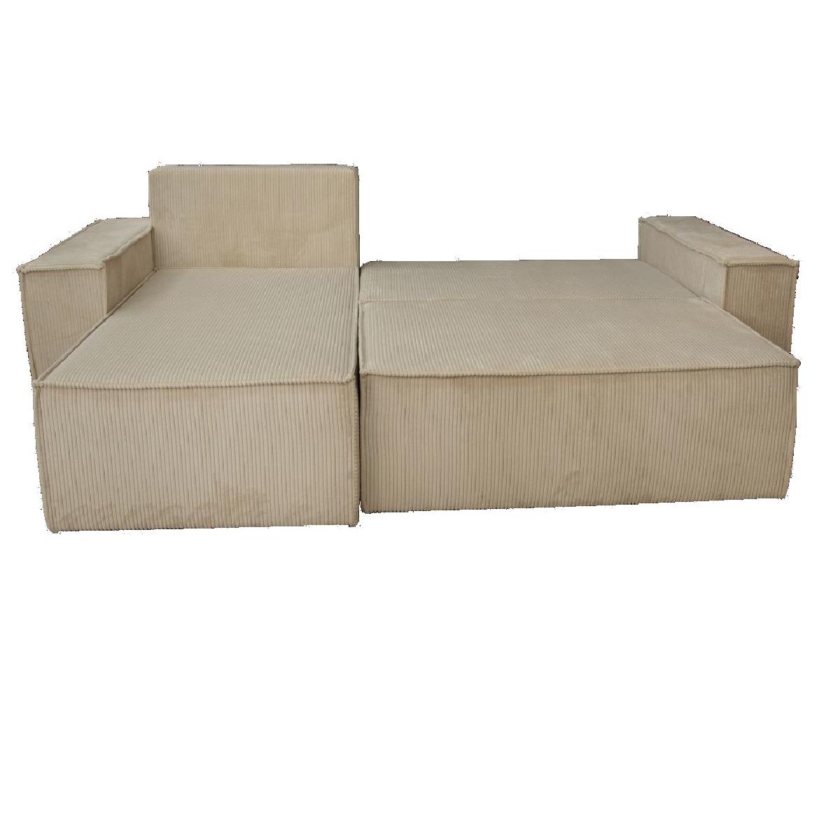 Αμφίδρομος γωνιακός καναπές MD- BAZEL με κρεβάτι και αποθηκευτικό χώρο κρεμ κοτλέ 255x170