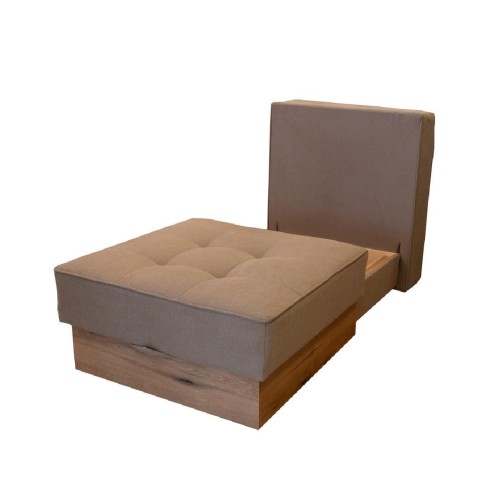 Πολυθρόνα κρεβάτι MD- San με αποθήκευση μπεζ 90x110x100