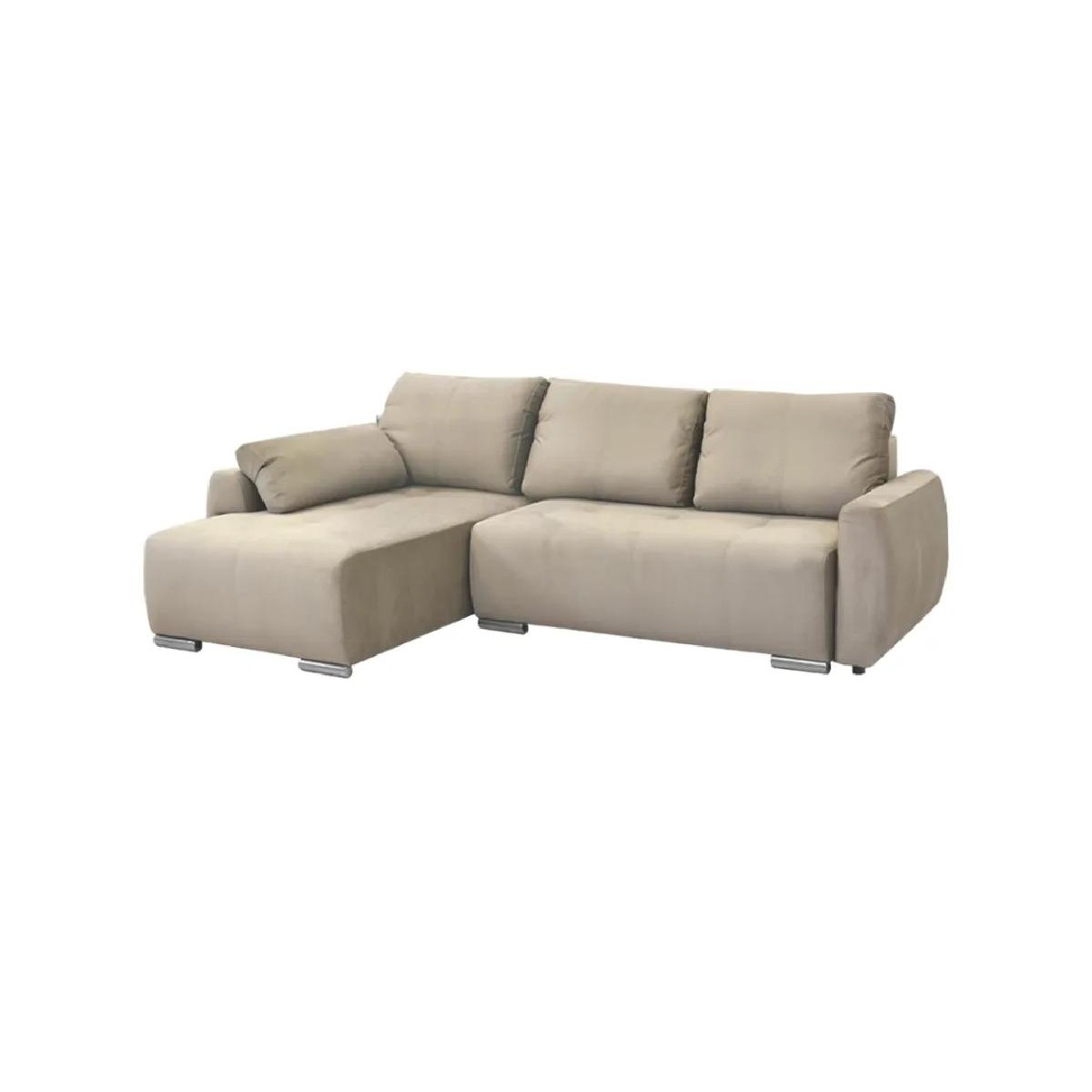 Αμφίδρομος γωνιακός καναπές Havana με κρεβάτι και αποθηκευτικό χώρο μπεζ 287x193x76εκ.