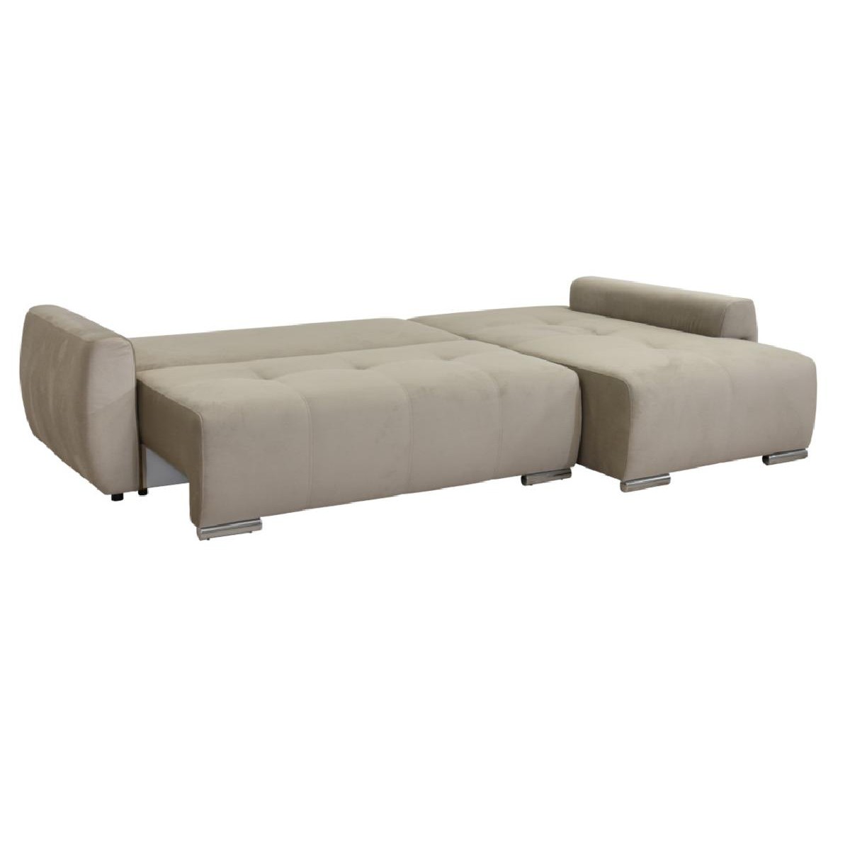 Αμφίδρομος γωνιακός καναπές Havana με κρεβάτι και αποθηκευτικό χώρο μπεζ 287x193x76εκ.