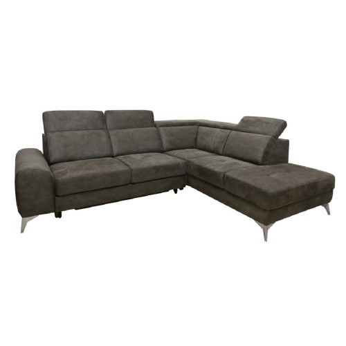 Γωνιακός καναπές με κρεβάτι Diego Γκρι Αριστερής φορά 288x230x102εκ.