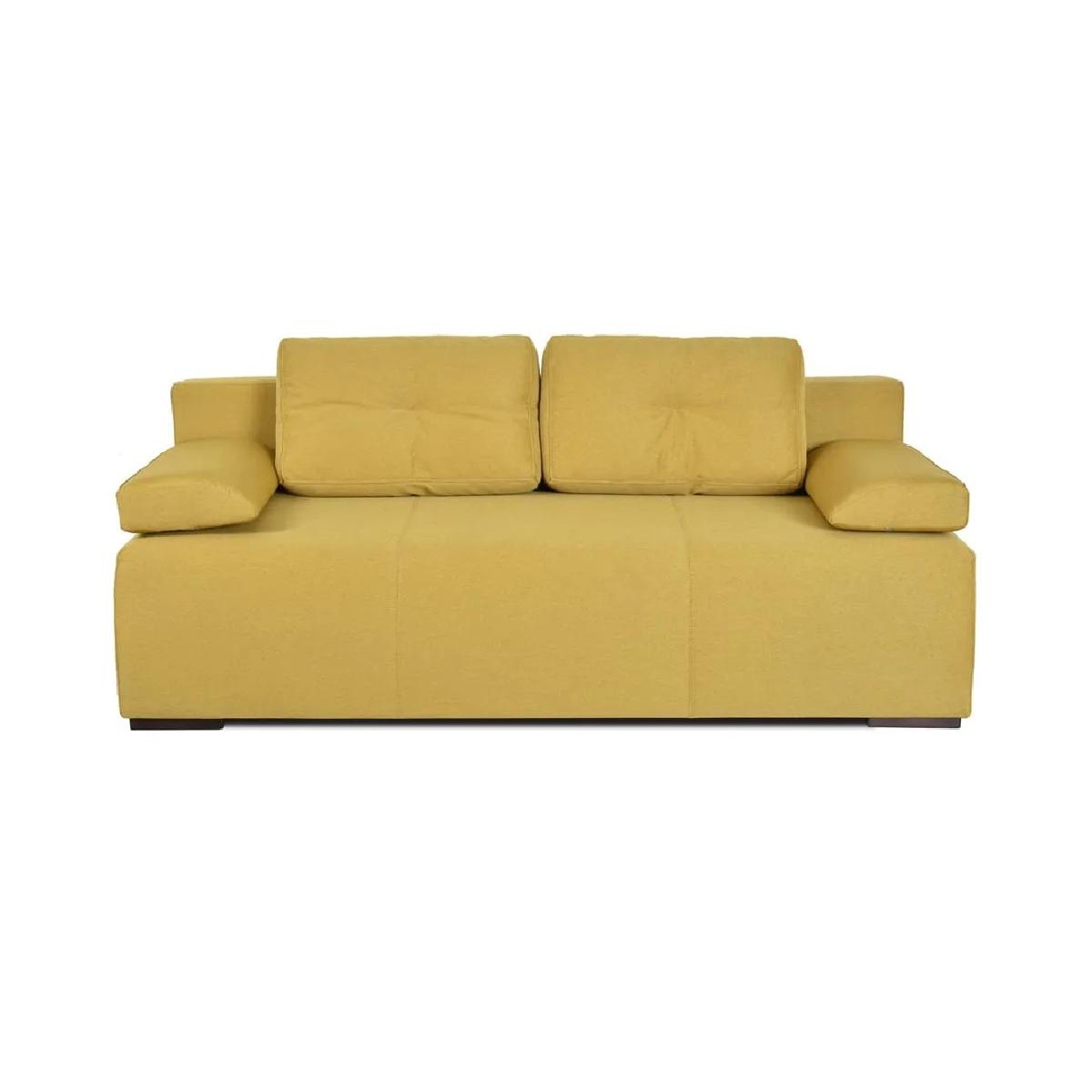 Τριθέσιος καναπές κρεβάτι με αποθήκευση Rimini Κίτρινος 202x105x76εκ.