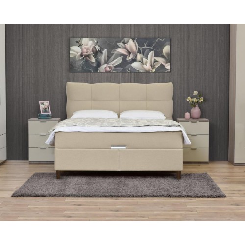 Κρεβάτι με αποθηκευτικό χώρο και στρώμα με ανεξάρτητα ελατήρια Korleone Μπεζ 140x200εκ. Κρεβάτι με αποθηκευτικό χώρο και στρώμα με ανεξάρτητα ελατήρια Korleone Μπεζ 140x200εκ.