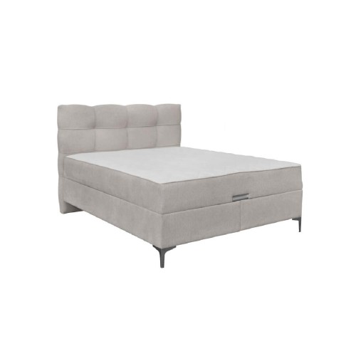 Κρεβάτι με αποθηκευτικό χώρο και στρώμα με ανεξάρτητα ελατήρια Korleone New Μπεζ 160x200