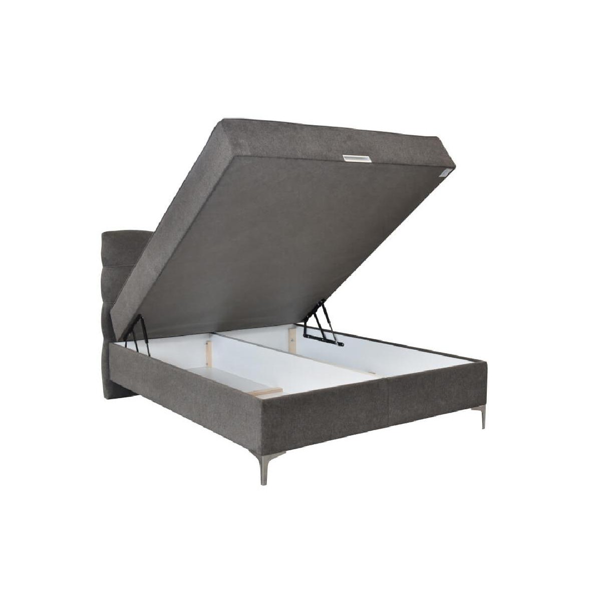 Κρεβάτι με αποθηκευτικό χώρο και στρώμα με ανεξάρτητα ελατήρια Korleone New Μπεζ 160x200