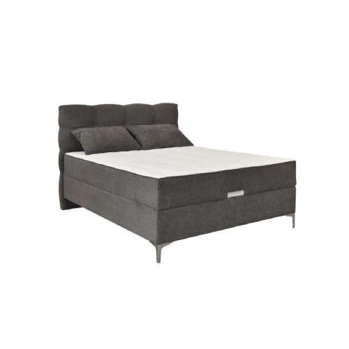 Κρεβάτι με αποθηκευτικό χώρο και στρώμα με ανεξάρτητα ελατήρια Korleone New γκρι 140x200