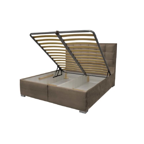Κρεβάτι με αποθηκευτικό χώρο και σομιέ Cloud Καφέ 160x200