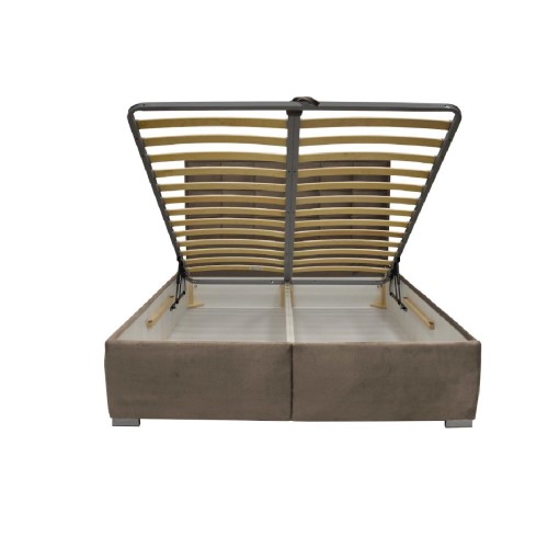 Κρεβάτι με αποθηκευτικό χώρο και σομιέ Cloud Καφέ 180x200