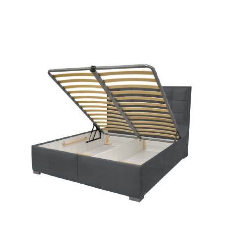 Κρεβάτι με αποθηκευτικό χώρο και σομιέ Cloud Γκρι 180x200