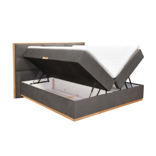 Κρεβάτι με αποθηκευτικό χώρο ανώστρωμα και στρώμα με ανεξάρτητα ελατήρια Magnum Μπεζ 160x200