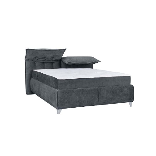 Κρεβάτι με ανακλινόμενο προσκέφαλο που γίνεται μαξιλάρι Asterix γκρι 160x200