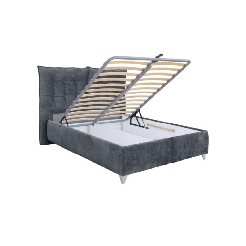 Κρεβάτι με ανακλινόμενο προσκέφαλο που γίνεται μαξιλάρι Asterix γκρι 180x200