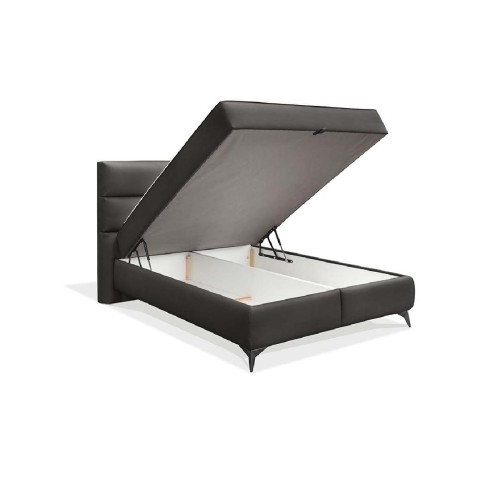 Κρεβάτι με αποθηκευτικό χώρο και στρώμα με ανεξάρτητα ελατήρια Eden γκρι 160x200