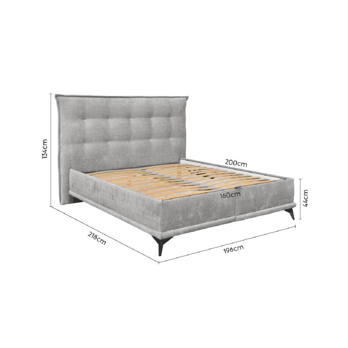 Κρεβάτι με αποθηκευτικό χώρο και σομιέ Bali καφέ 160x200