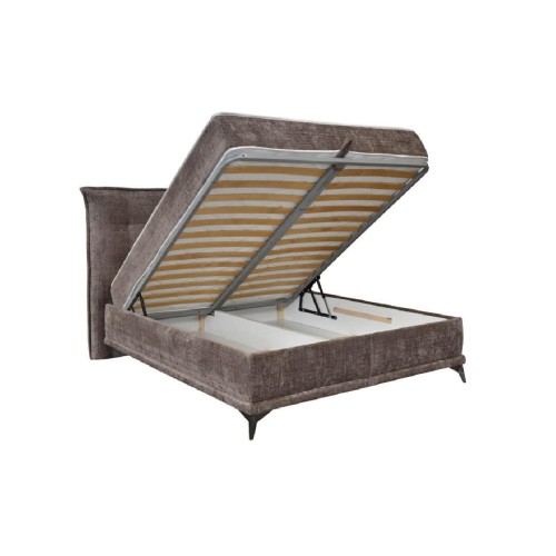 Κρεβάτι με αποθηκευτικό χώρο και σομιέ Bali γκρι 160x200