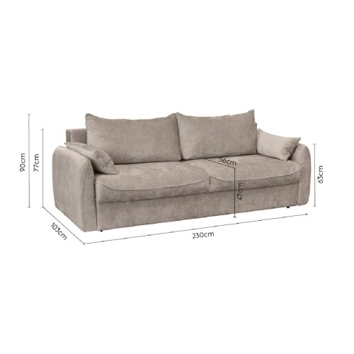 Τριθέσιος καναπές κρεβάτι με ανεξάρτητα ελατήρια και αποθήκευση Soho μπεζ 230x96x90 Τριθέσιος καναπές κρεβάτι με ανεξάρτητα ελατήρια και αποθήκευση Soho μπεζ 230x96x90