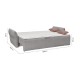 Τριθέσιος καναπές κρεβάτι με ανεξάρτητα ελατήρια και αποθήκευση Lagos γκρι 238x96x90